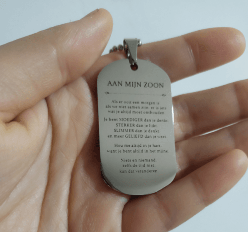 AAN MIJN ZOON – Luxe Militaire ketting photo review