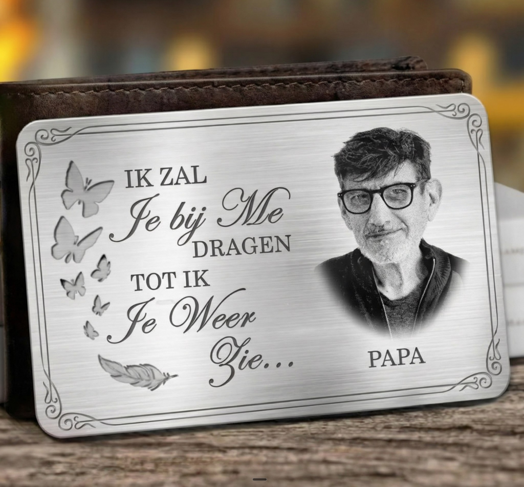 Portemonnee kaart - Zelfde personalisatie.