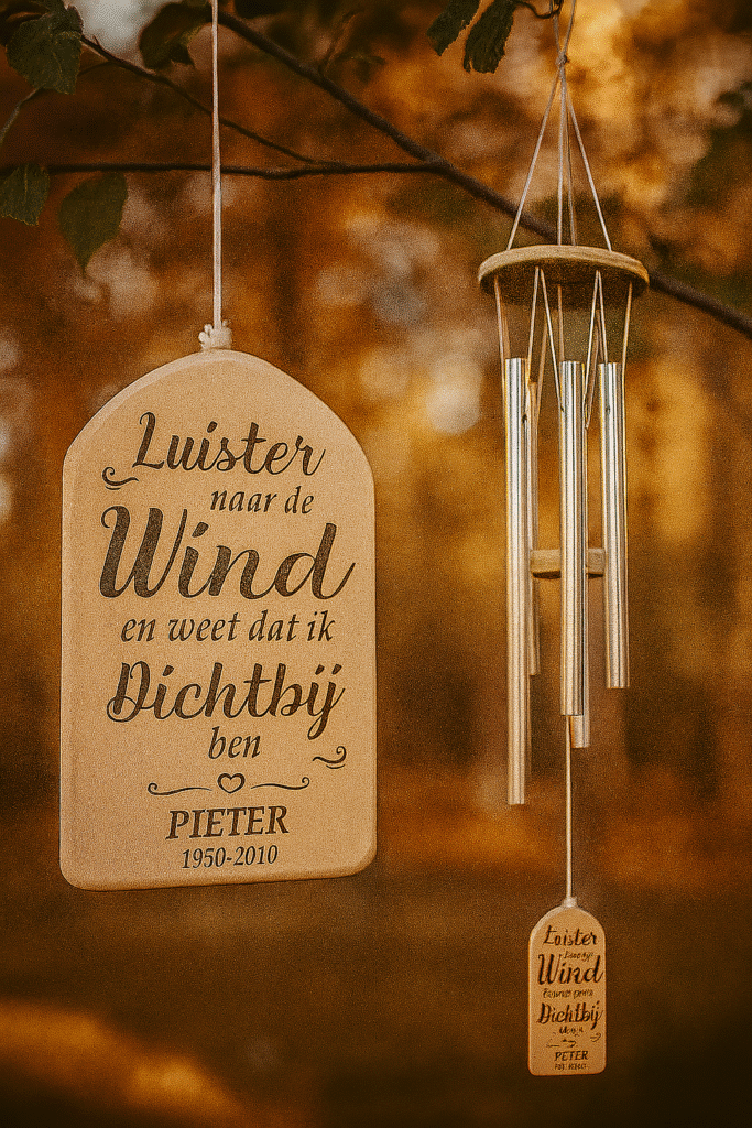 Windgong met jouw personalisatie en kleur.