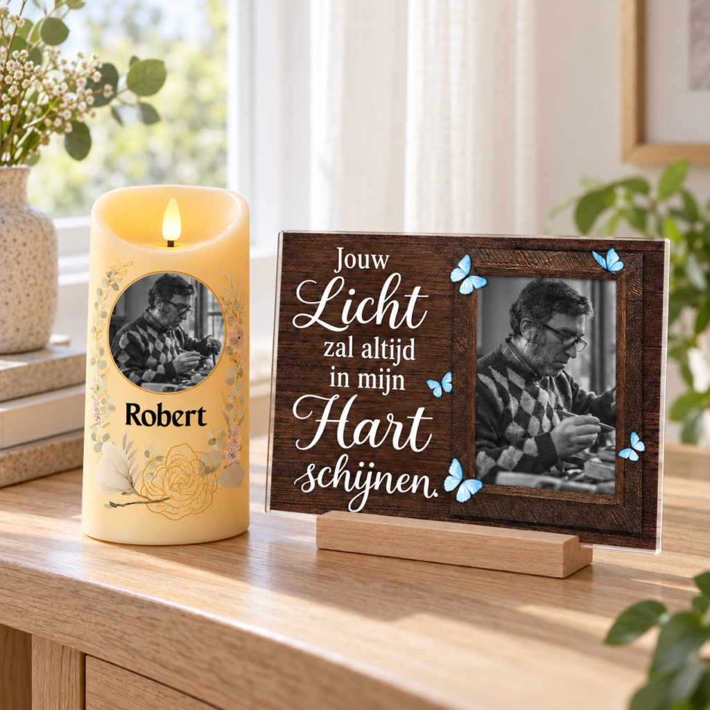 Herinneringsset met Robert bij het raam
